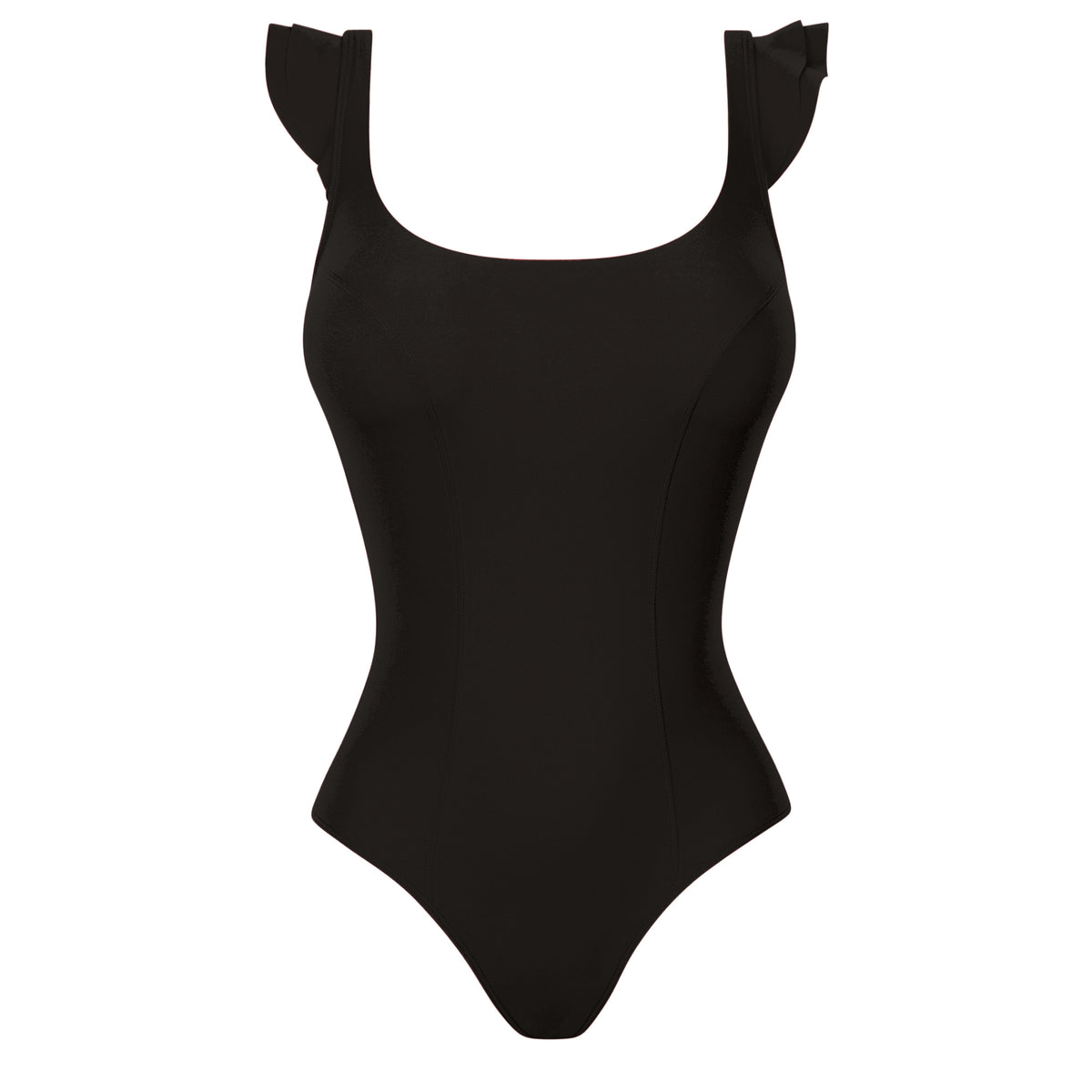 Empreinte Glam Round Neck Swimsuit in Black