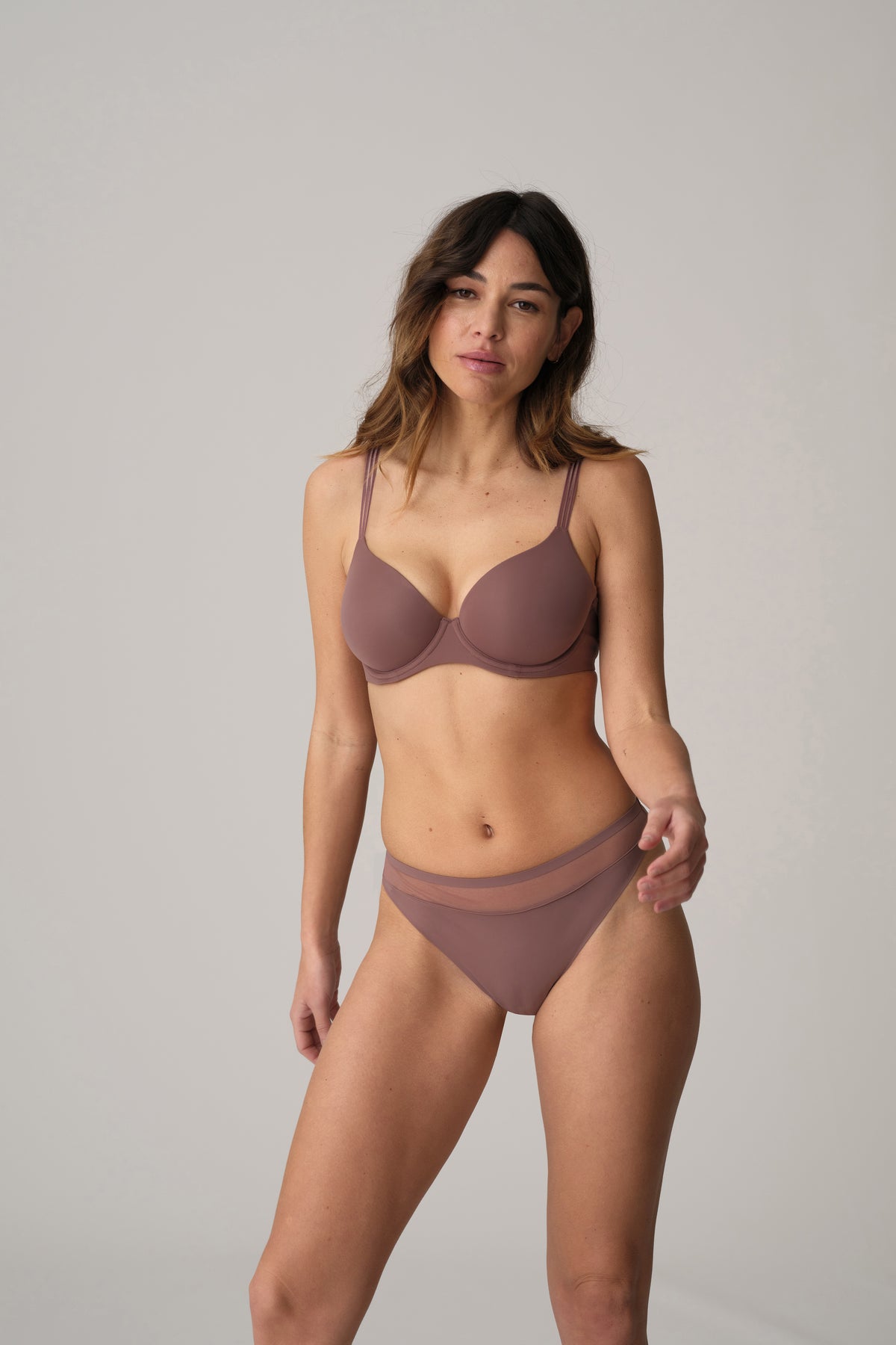 Marie Jo Louie Spacer Full Cup Bra In Satin Taupe