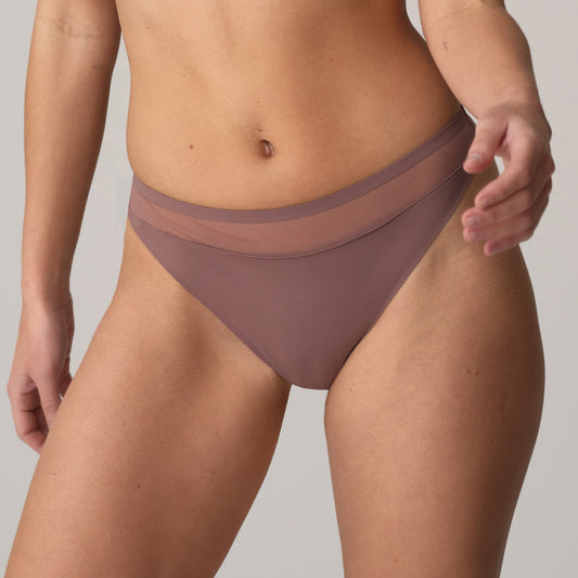 Marie Jo Louie Thong In Satin Taupe