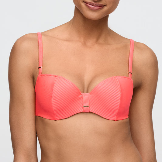 Marie Jo Swim Cassie Padded Balcony Bikini Top In Neon Fiesta