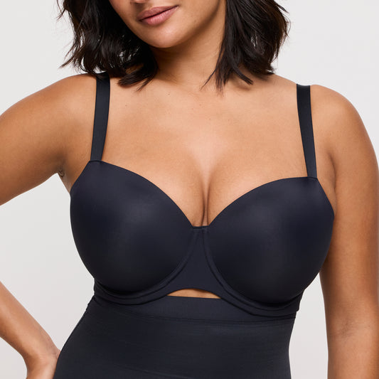 Primadonna Figuras Padded Balcony Bra In Charcoal