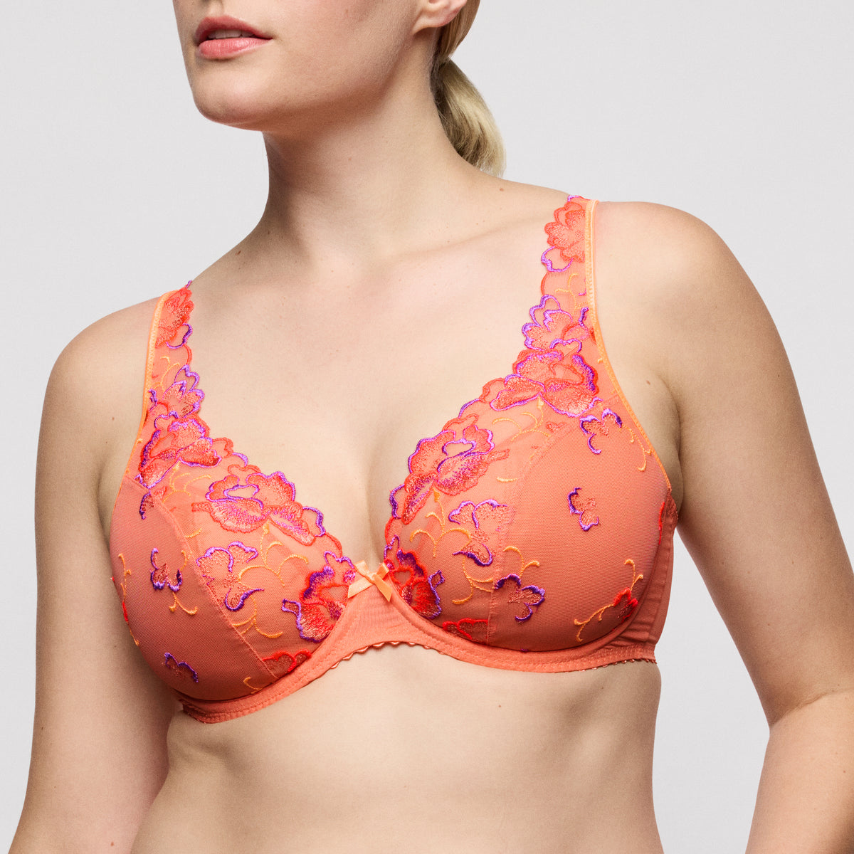 Primadonna Devdaha Half Padded Plunge Bra In Sunset Blush