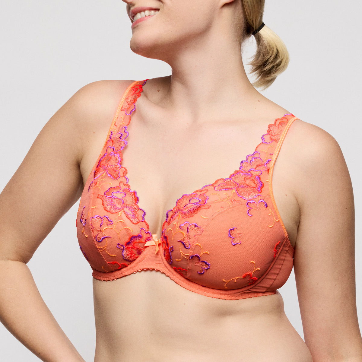 Primadonna Devdaha Half Padded Plunge Bra In Sunset Blush