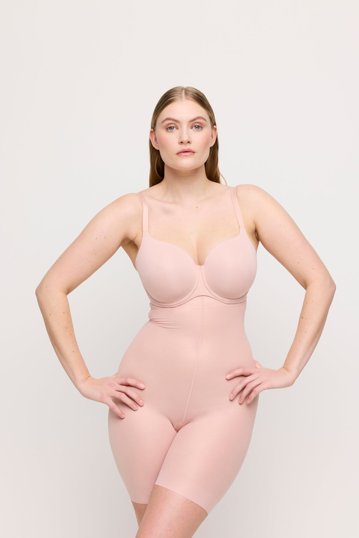 Primadonna Figuras Smoothing High Briefs W. Legs In Powder Rose