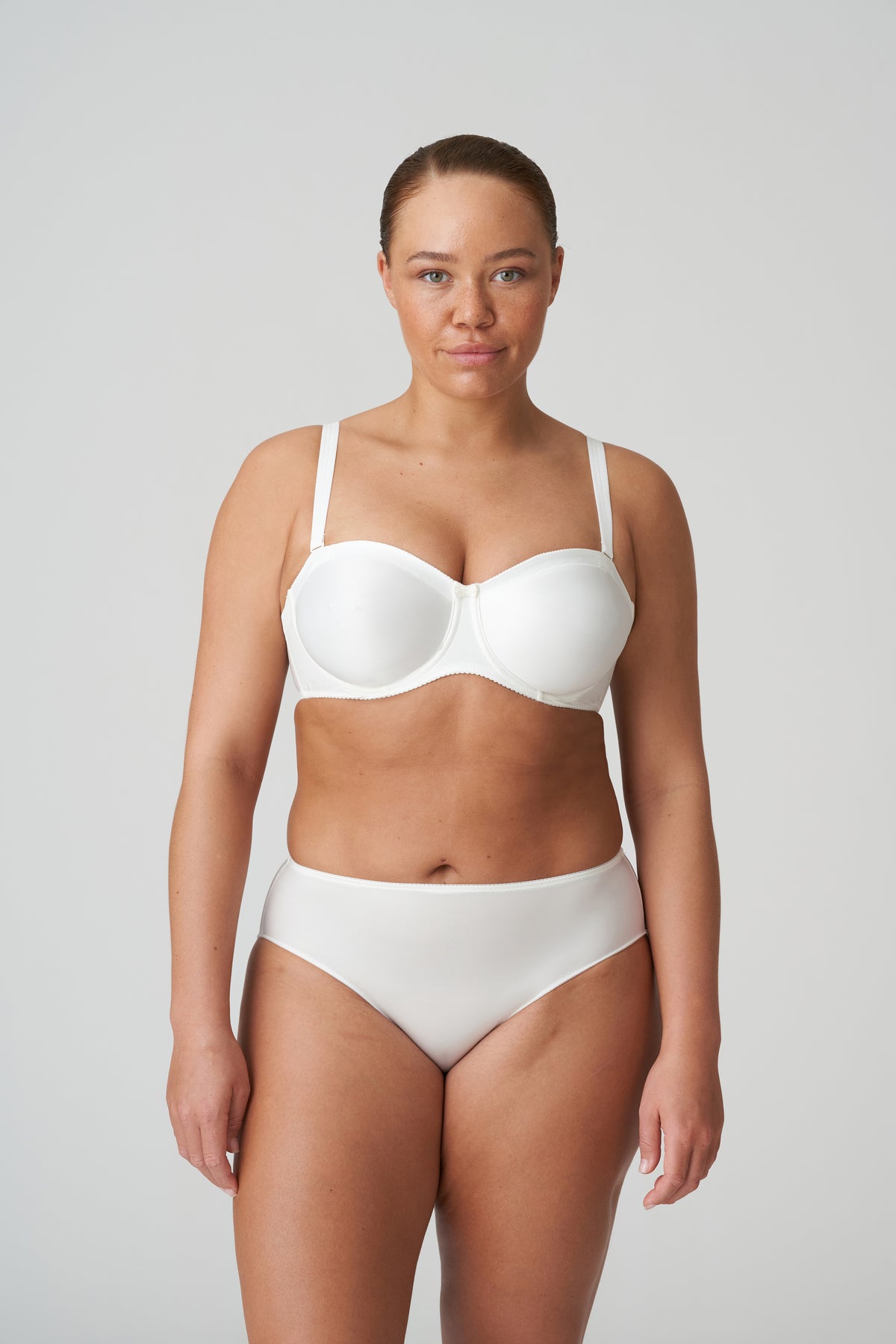 Primadonna Satin Strapless Non Padded Bra In Natural