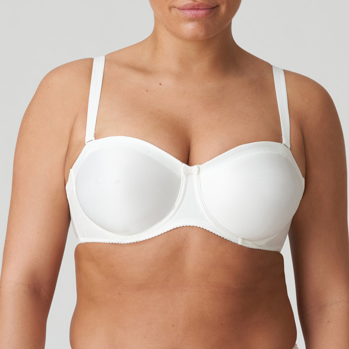 Primadonna Satin Strapless Non Padded Bra In Natural