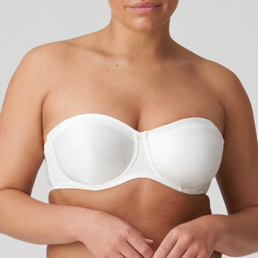 Primadonna Satin Strapless Non Padded Bra In Natural