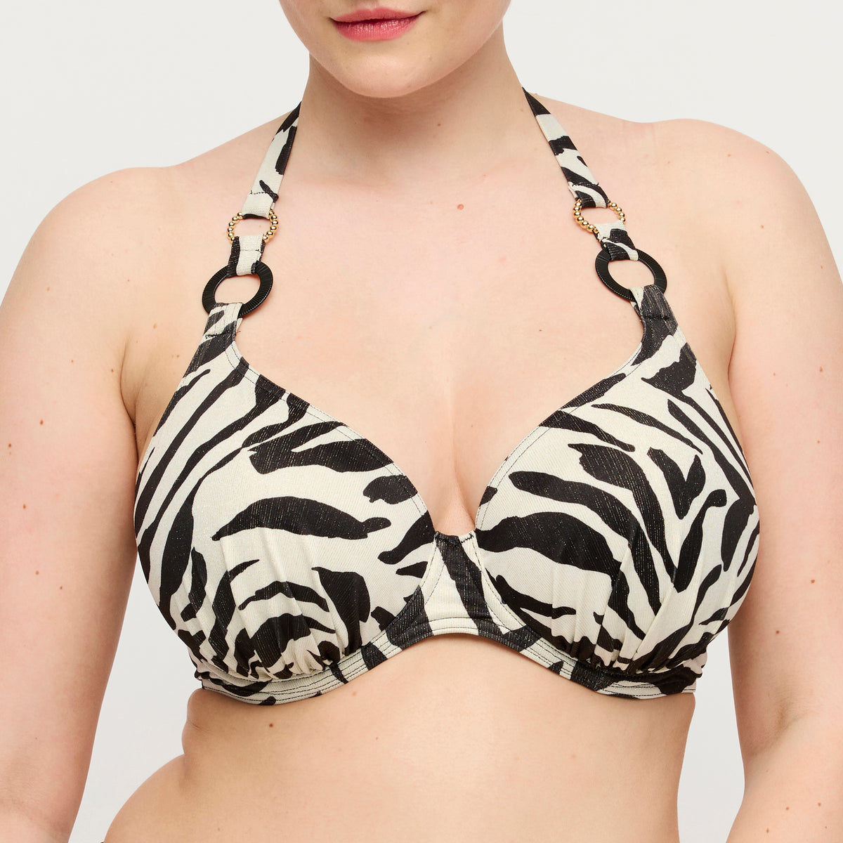 Primadonna Swim Dalice Half Padded Plunge Bikini Top In Sauvage Shine