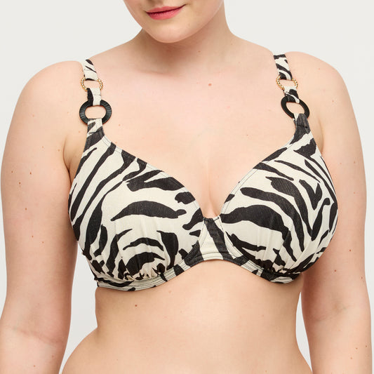 Primadonna Swim Dalice Half Padded Plunge Bikini Top In Sauvage Shine