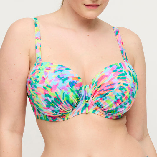 Primadonna Swim Douala Padded Balcony Bikini Top In Impressionist Summer
