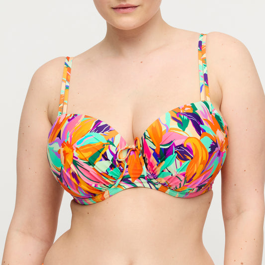 Primadonna Swim Varadeo Padded Balcony Bikini Top In Bright Tropics
