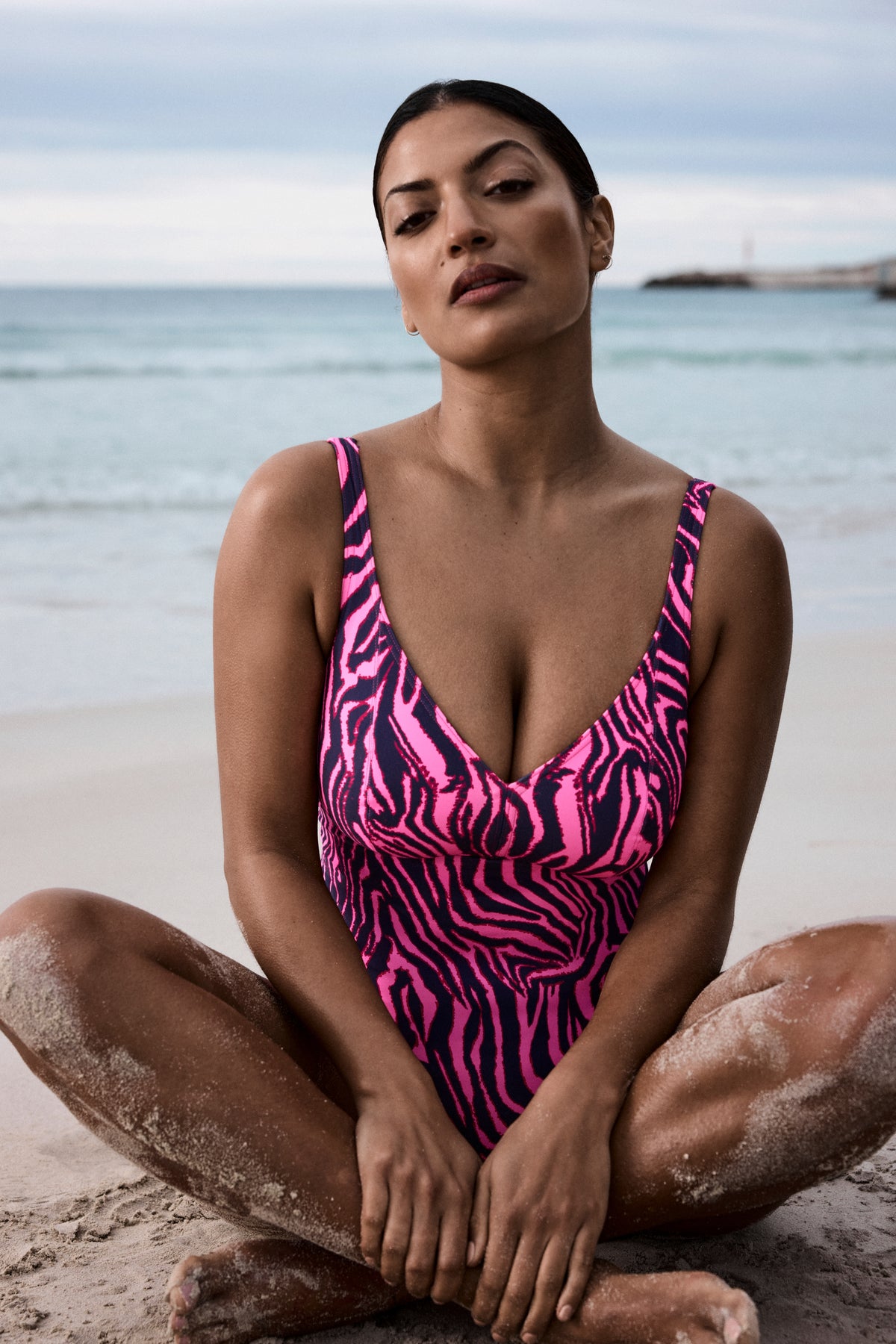 Primadonna Swim Malabo Plunge Swimsuit Wireless In Hot Pink Zebra