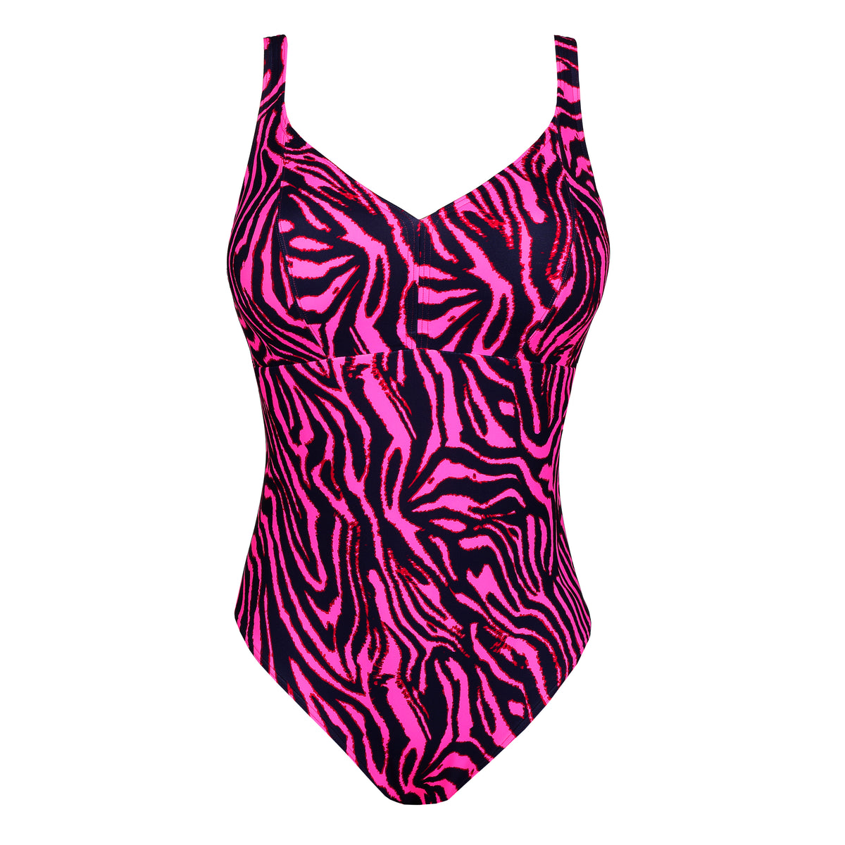 Primadonna Swim Malabo Plunge Swimsuit Wireless In Hot Pink Zebra