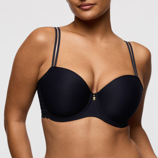 Primadonna Twist Twist Side Padded Balcony Bra In Charcoal