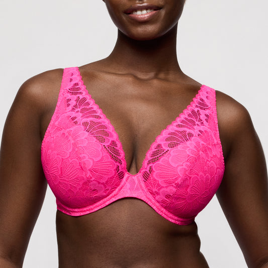 Primadonna Twist Mocuto Half Padded Plunge Bra In Pixie Blossom