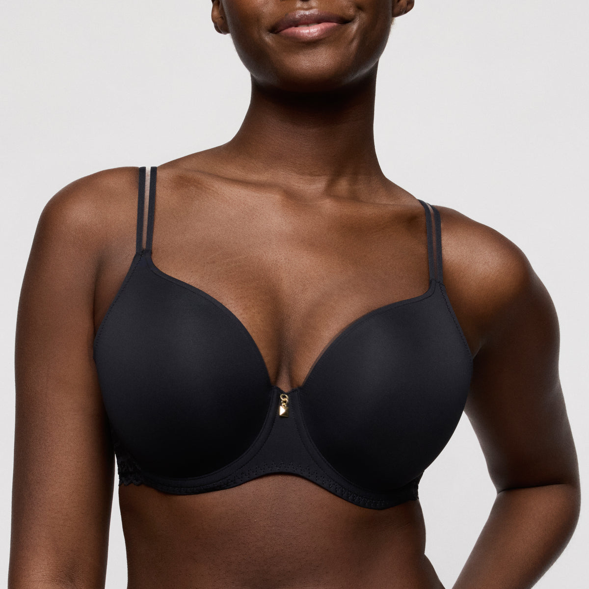 Primadonna Twist Twist Side Padded Heartshape Bra In Charcoal