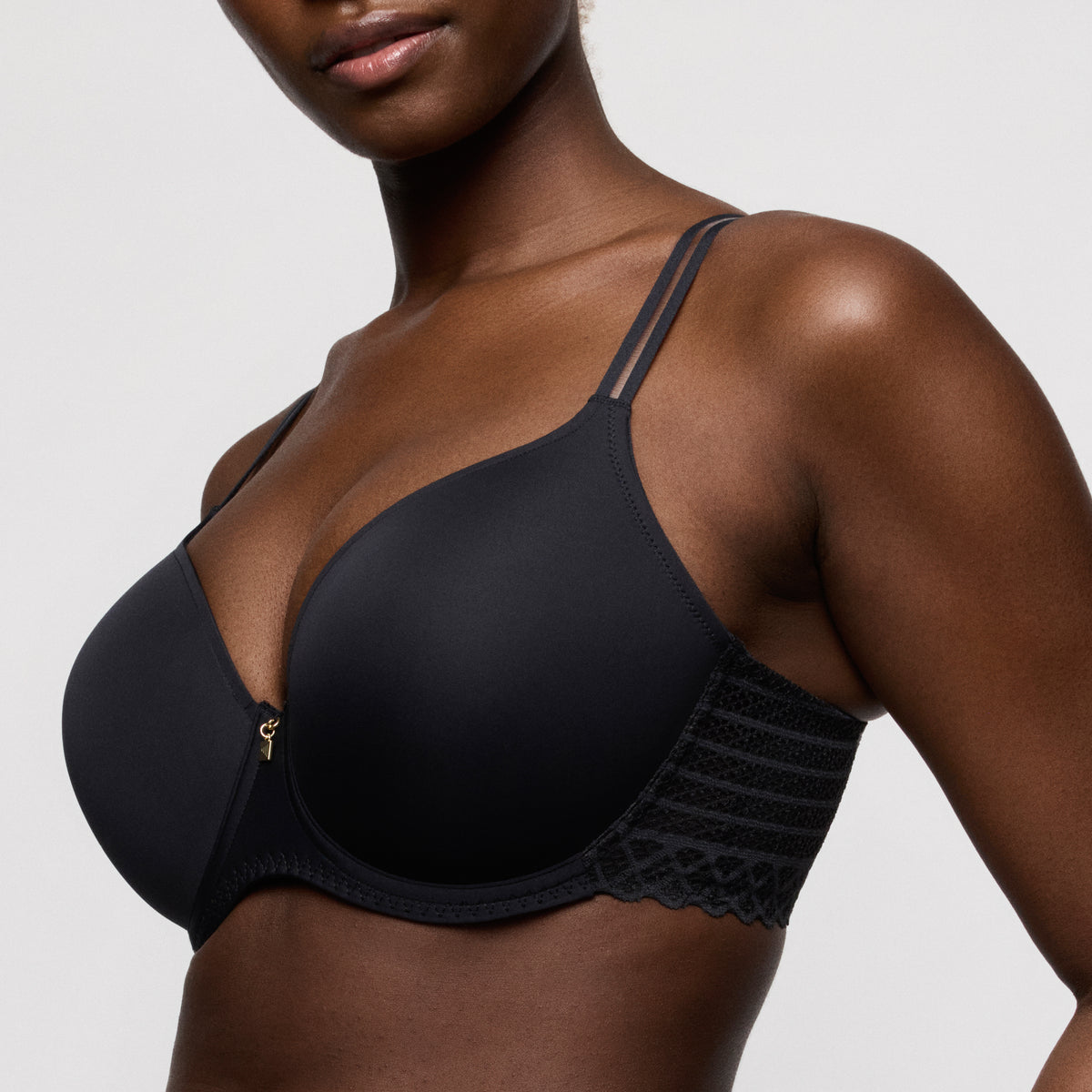 Primadonna Twist Twist Side Padded Heartshape Bra In Charcoal