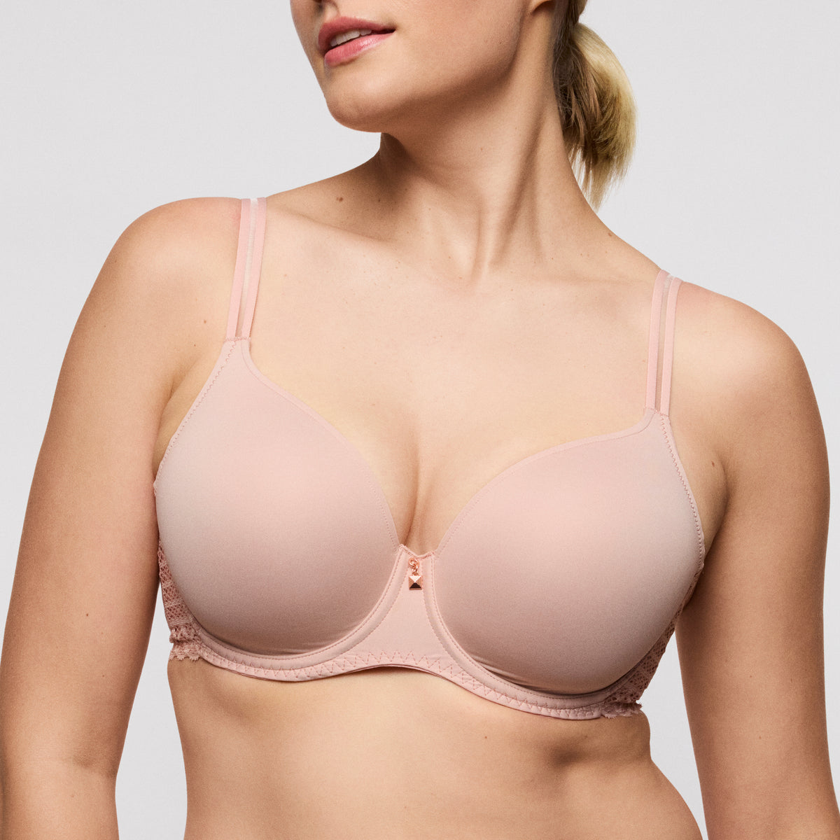 Primadonna Twist Twist Side Padded Heartshape Bra In Powder Rose