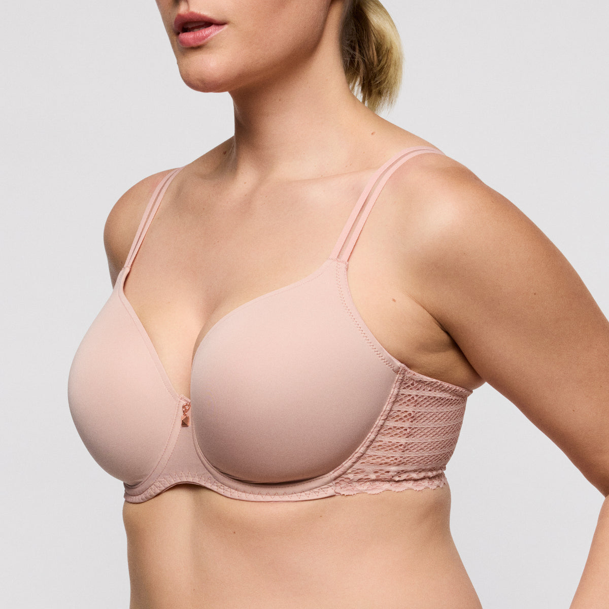 Primadonna Twist Twist Side Padded Heartshape Bra In Powder Rose