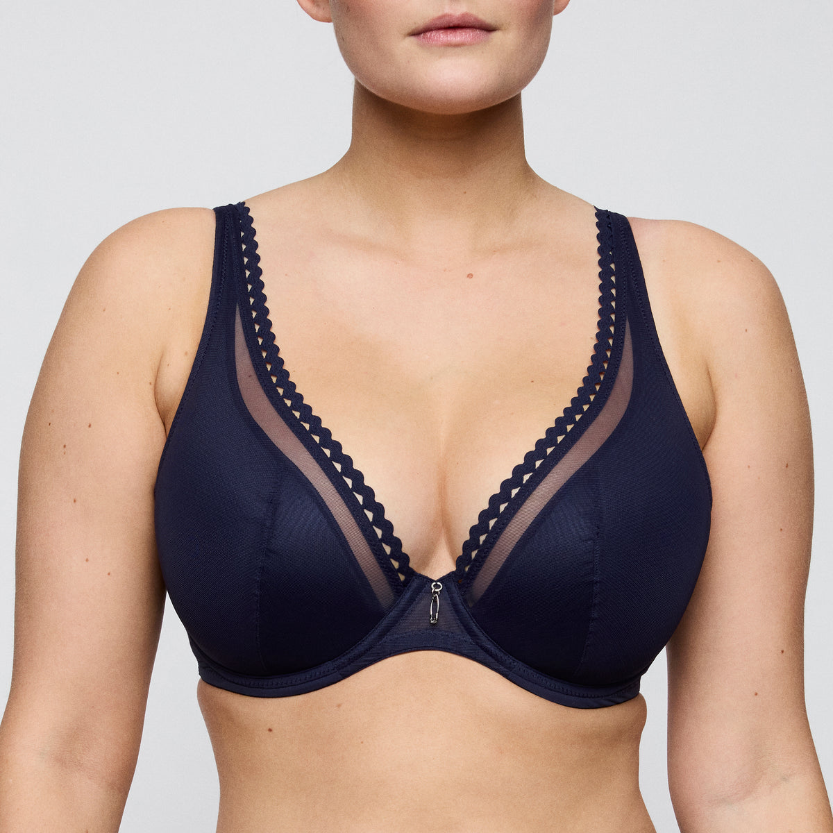 Primadonna Twist Wowgirl Half Padded Plunge Bra In Evening Blue