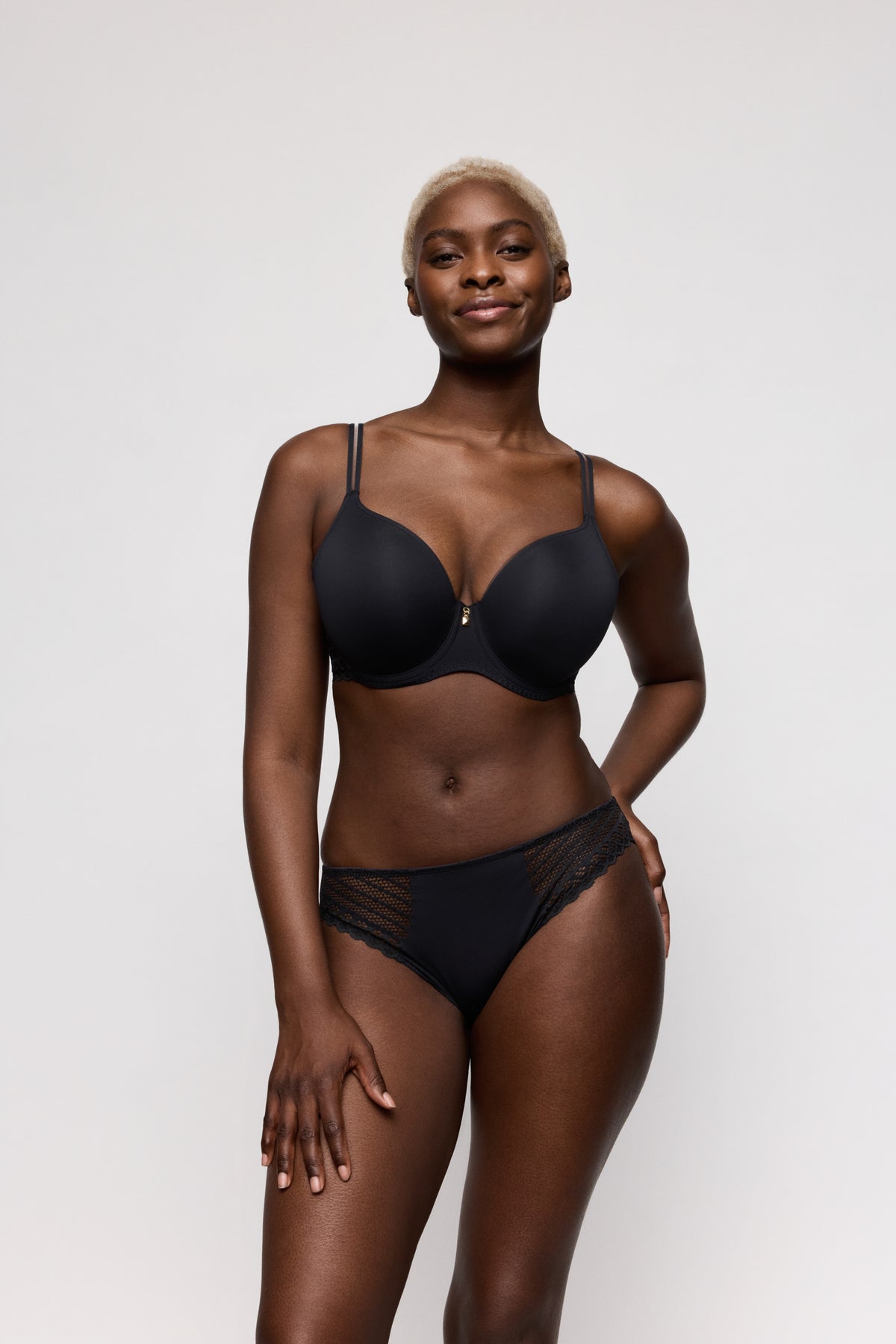Primadonna Twist Twist Side Padded Heartshape Bra In Charcoal
