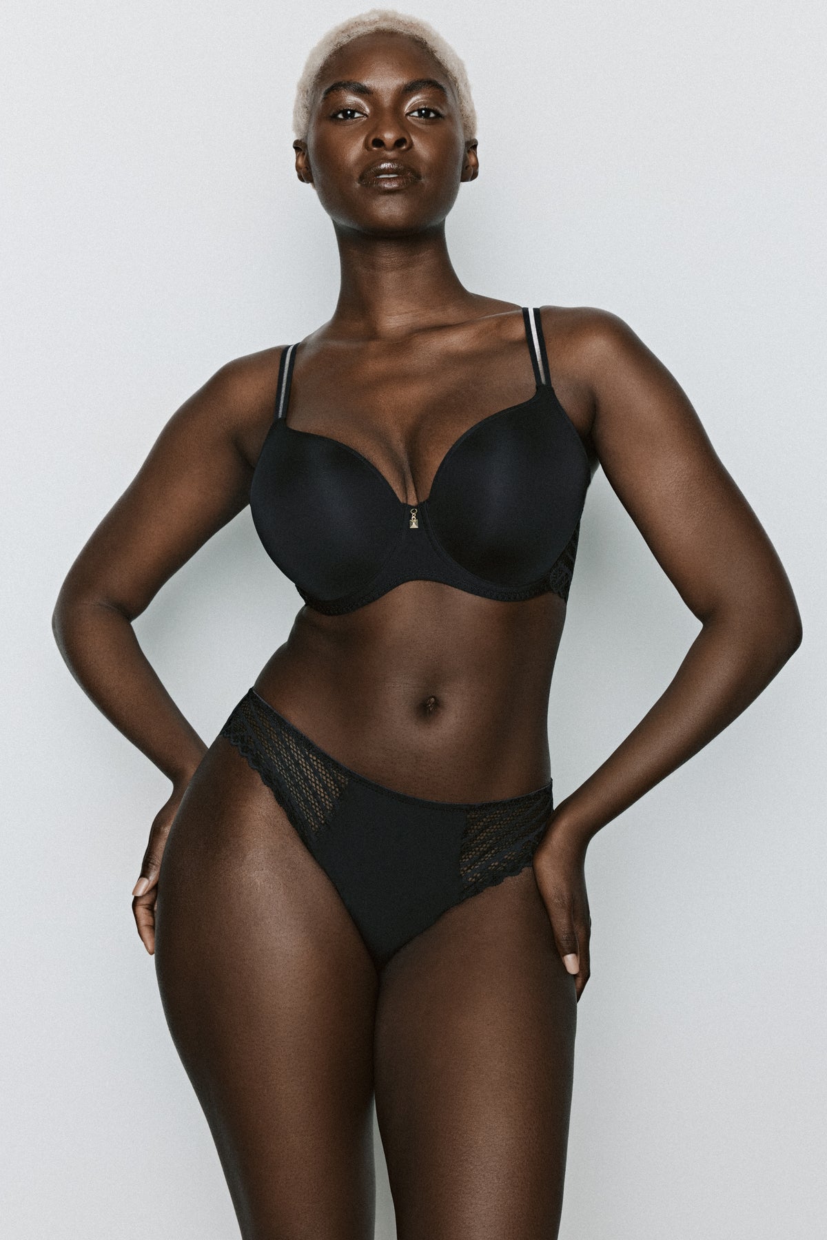 Primadonna Twist Twist Side Padded Heartshape Bra In Charcoal