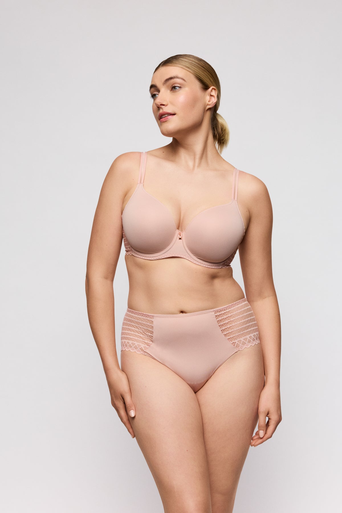 Primadonna Twist Twist Side Full Briefs In Powder Rose