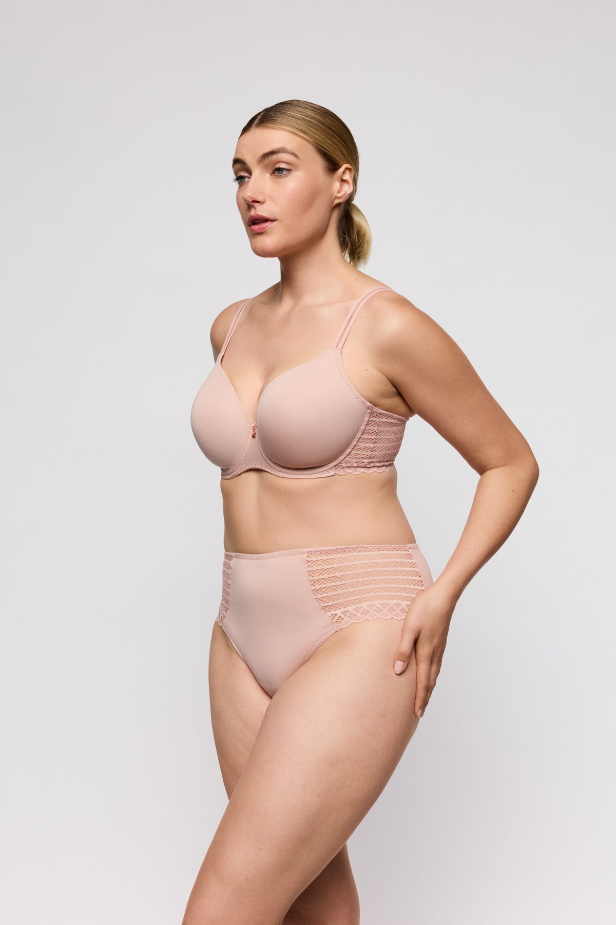Primadonna Twist Twist Side Full Briefs In Powder Rose