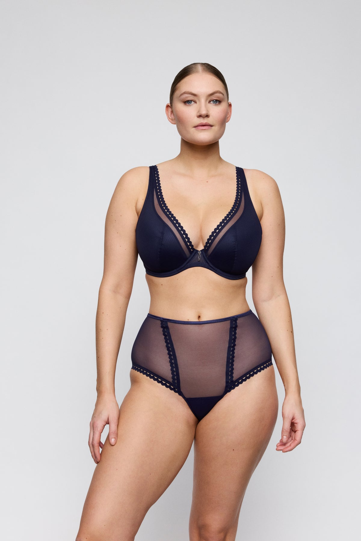 Primadonna Twist Wowgirl Half Padded Plunge Bra In Evening Blue