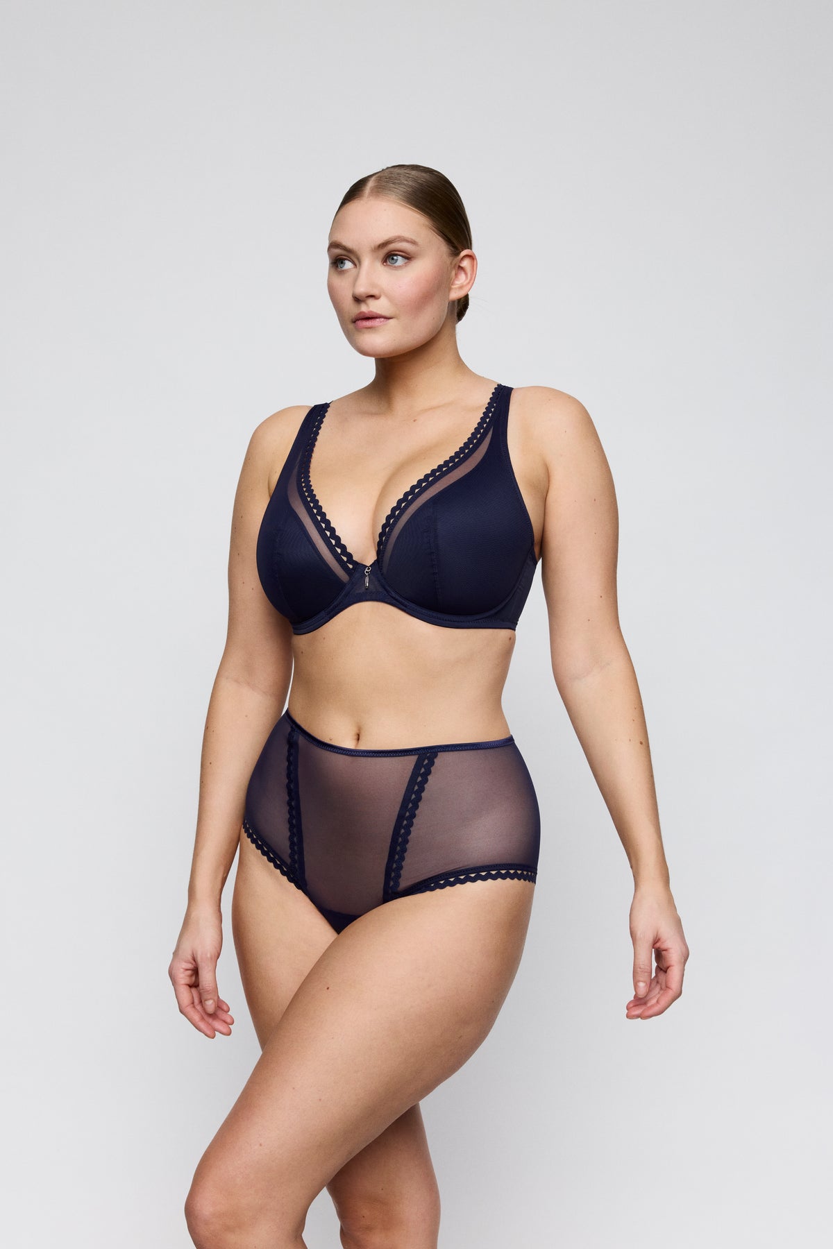 Primadonna Twist Wowgirl Half Padded Plunge Bra In Evening Blue