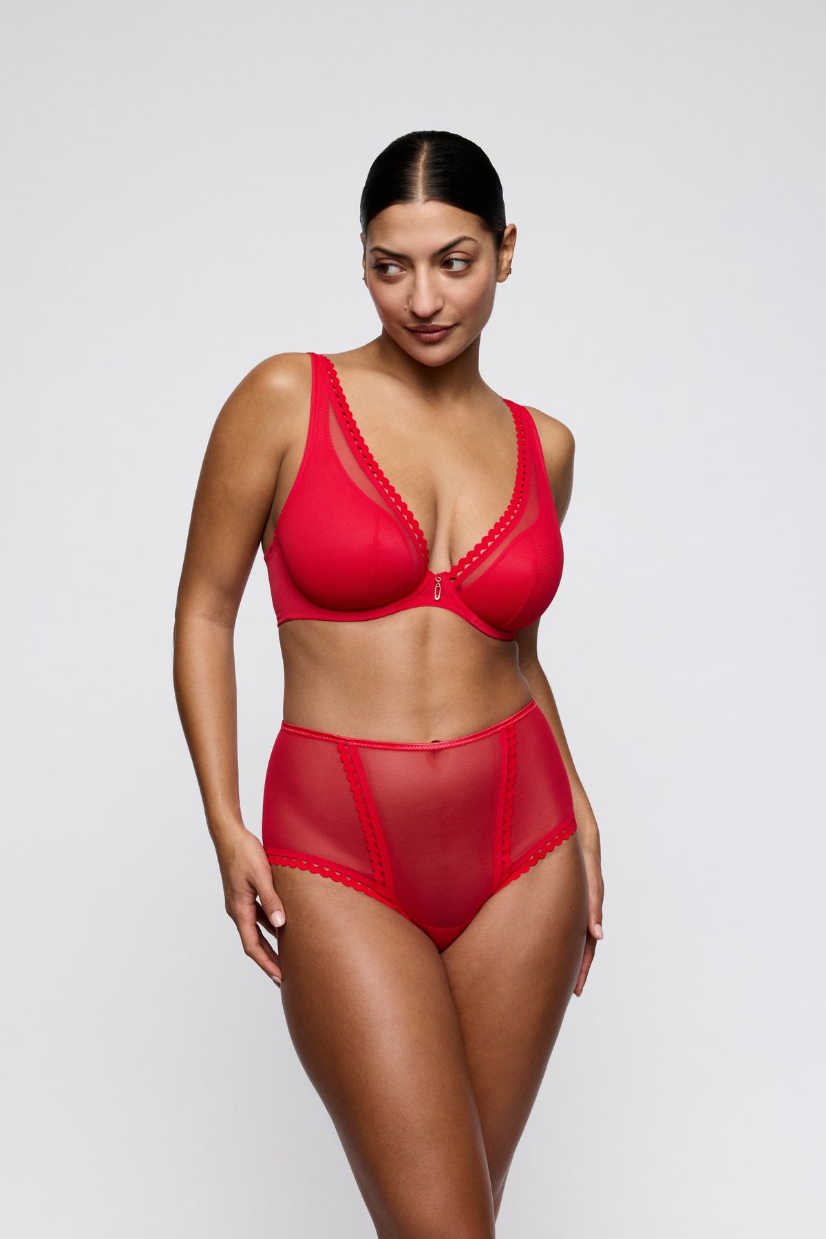 Primadonna Twist Wowgirl Half Padded Plunge Bra In True Red