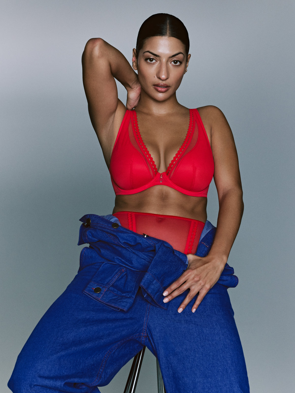 Primadonna Twist Wowgirl Half Padded Plunge Bra In True Red