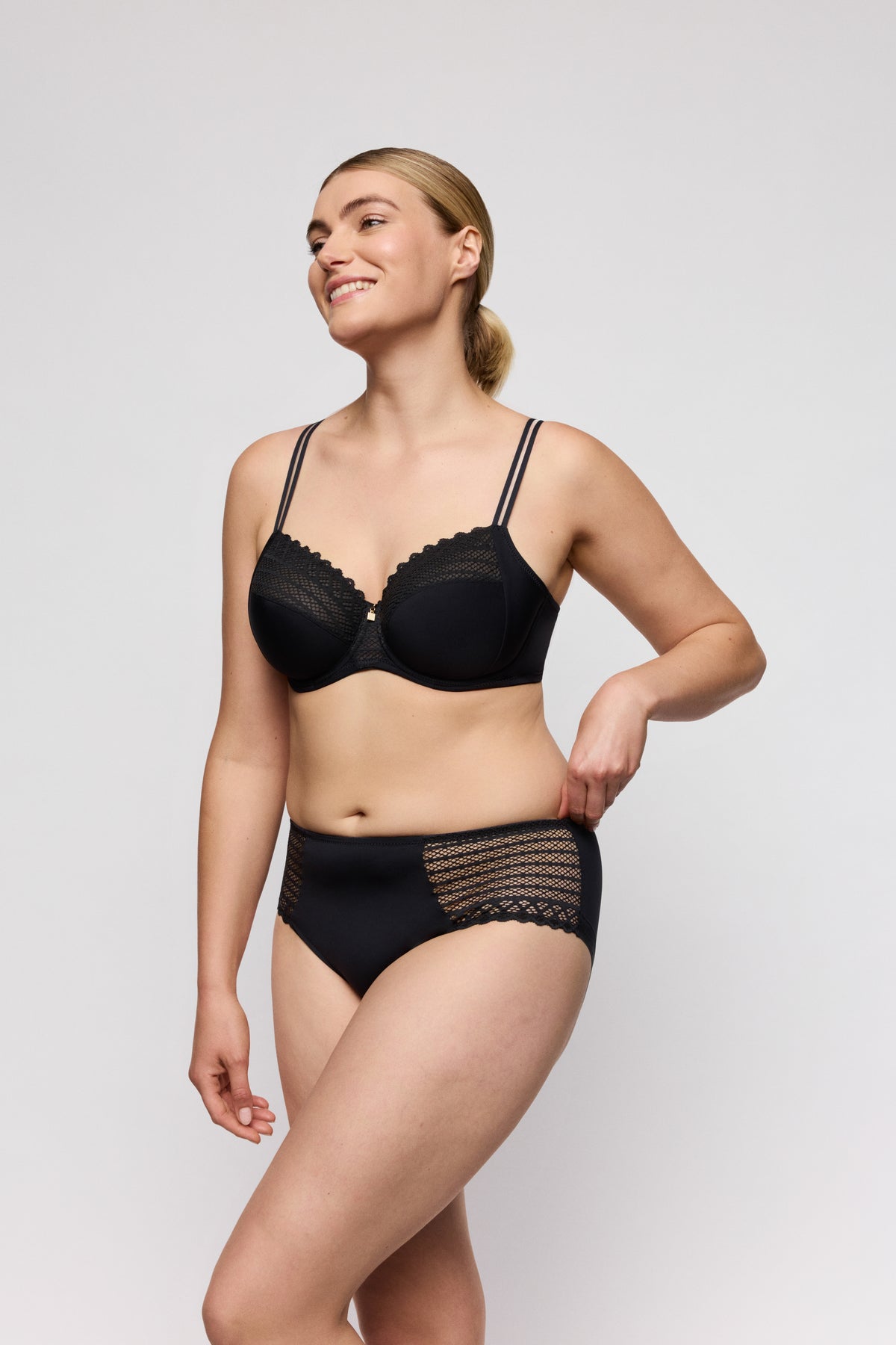 Primadonna Twist Twist Side Full Briefs In Charcoal