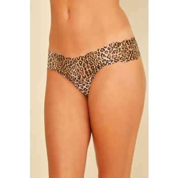 Cosabella Never Say Never Printed Cutie Low Rise Thong in Neutral Leopard